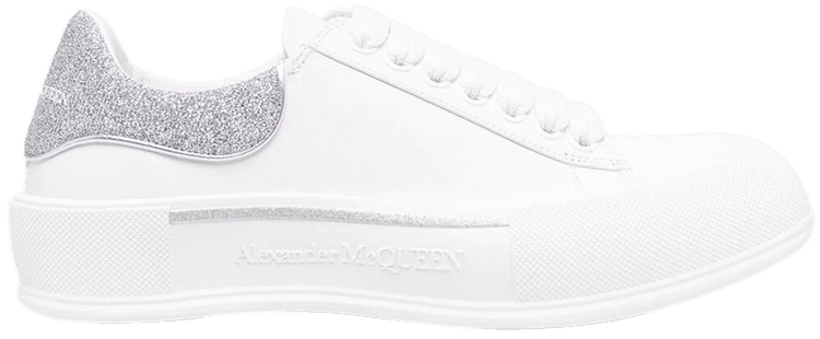 Alexander McQueen Deck Lace-Up Plimsoll 'White Silver'