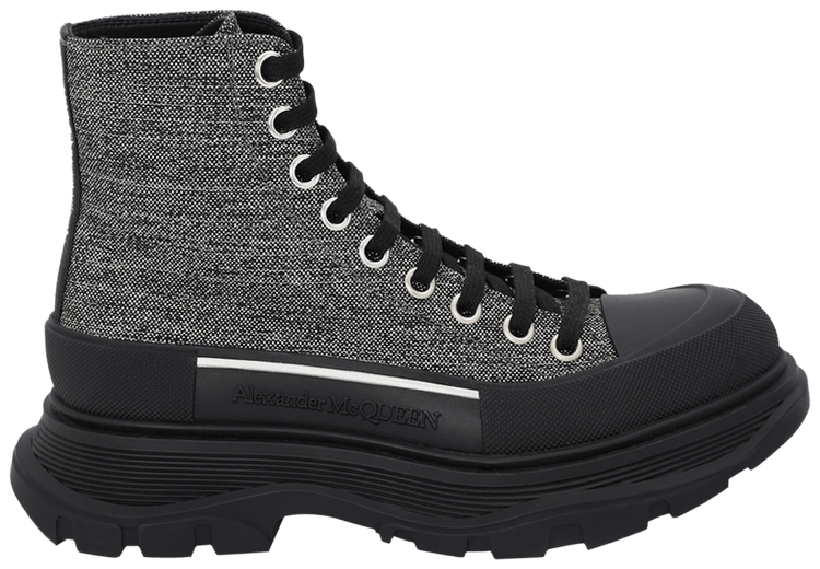 Alexander McQueen Wmns Tread Slick Boot Silver Black