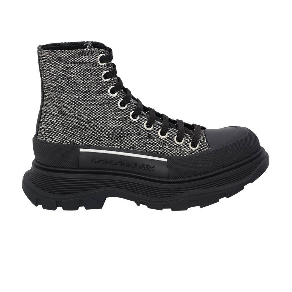 Pre-owned Alexander Mcqueen Wmns Tread Slick Boot 'silver Black' | Women's Size 36