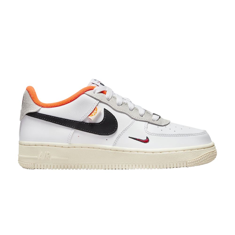 Pre-owned Nike Air Force 1 Lv8 Gs 'hoops Pack - White Total Orange' | Kid's Size 6.5