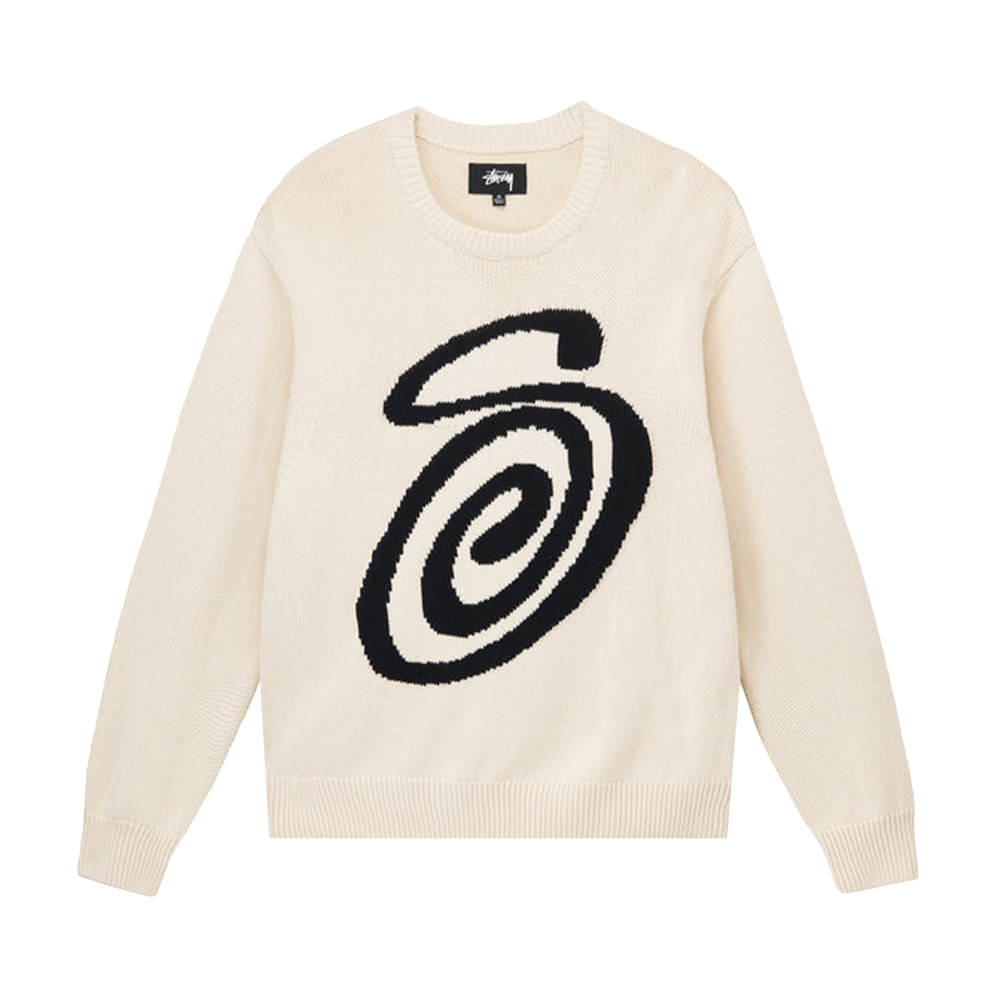 Pre-owned Stussy Curly S Sweater 'natural' In Cream