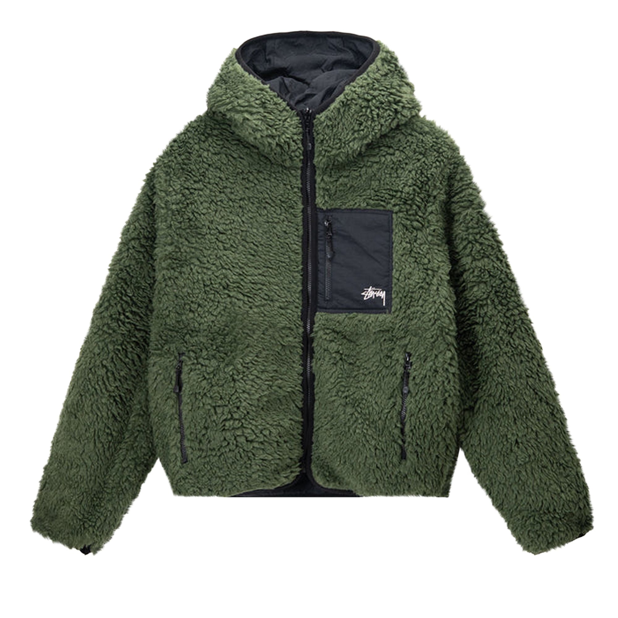 Stussy Sherpa Jacket 'Olive' | Green | Men's Size 2XL