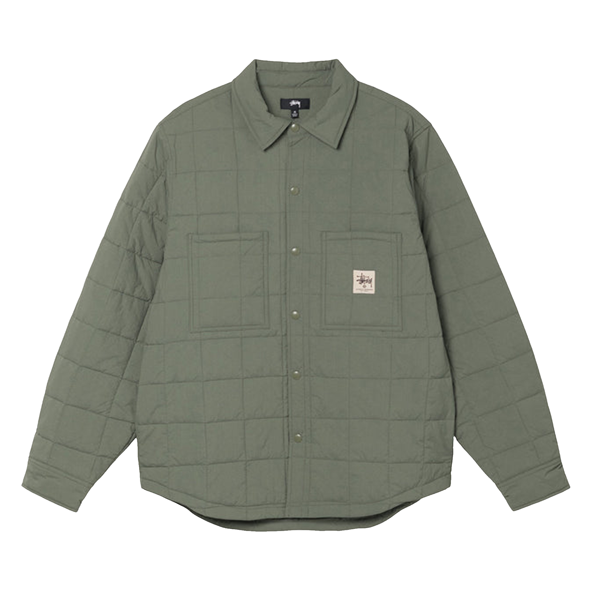 Pre-owned Stussy Quilted Fatigue Shirt 'green'