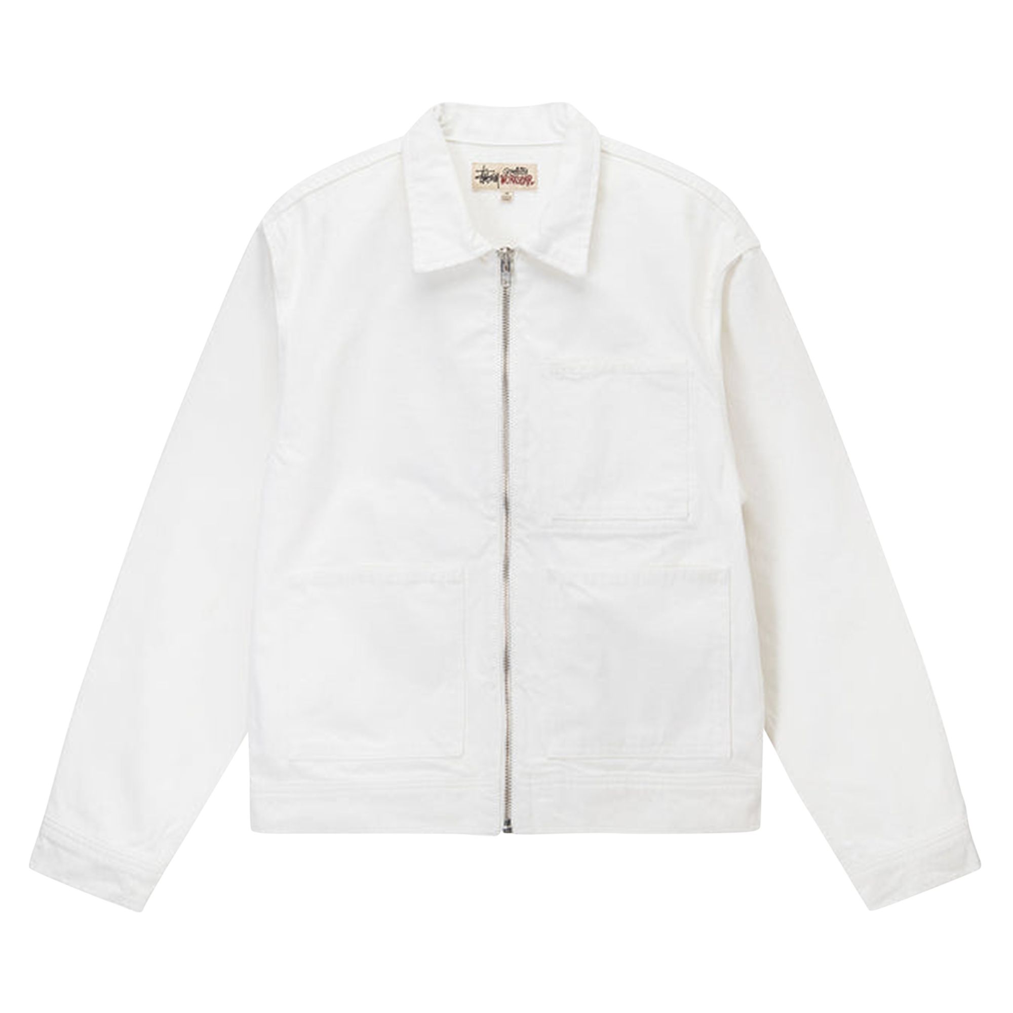 Stussy Overdyed Zip Work Jacket 'White' | Men's Size S