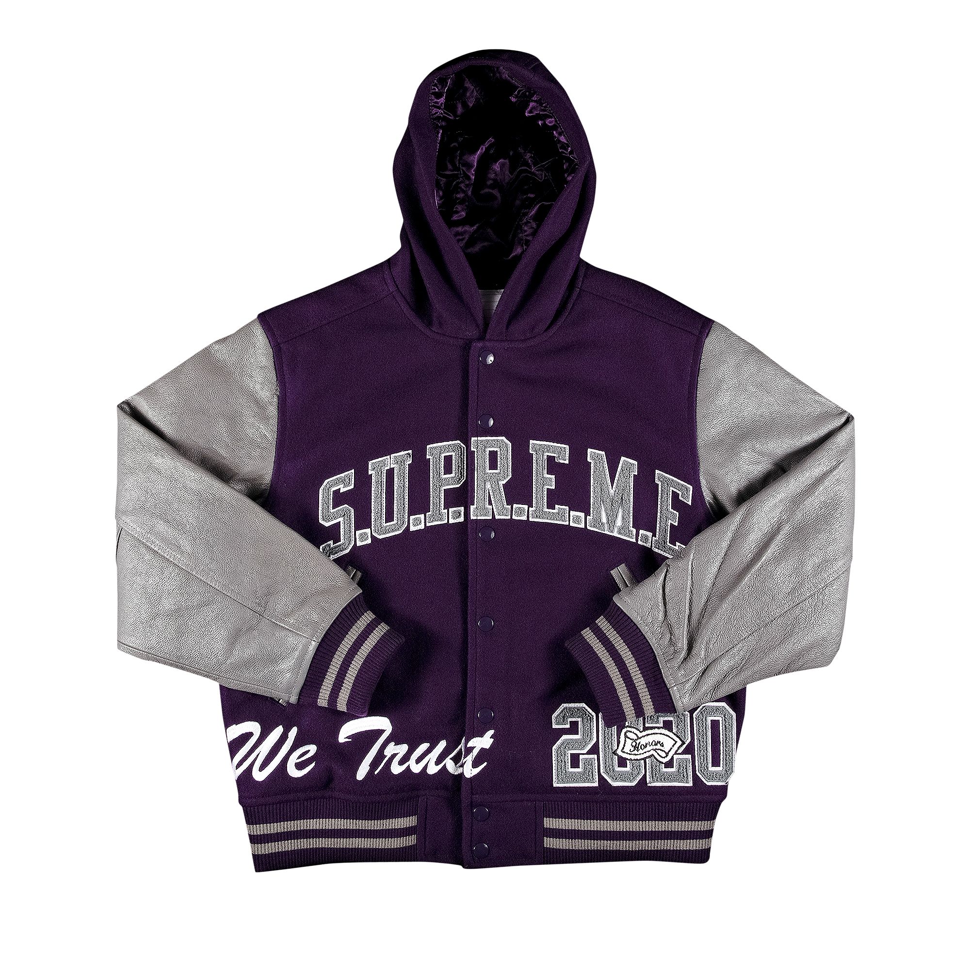 Supreme King Hooded Varsity Jacket 'Purple' | Men's Size M