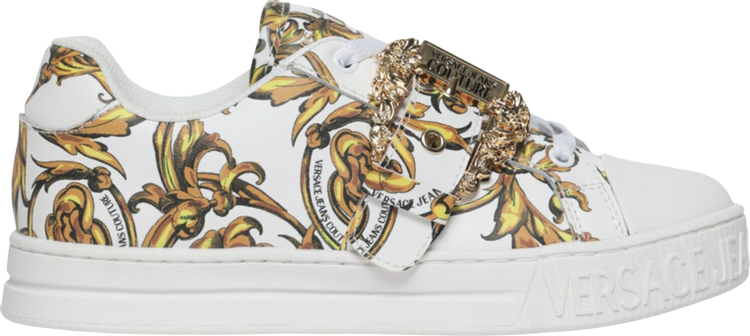 Versace Wmns Buckle Sneakers 'Baroque Print - White Gold'