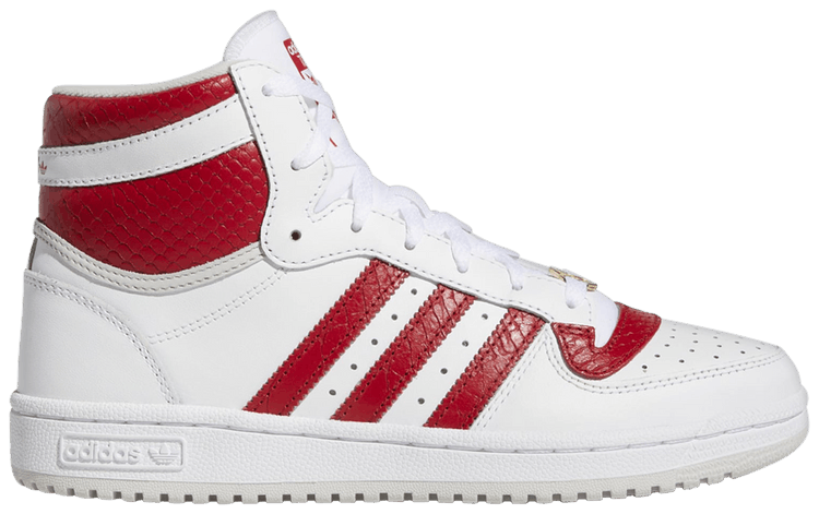 Adidas top ten hi white red on sale