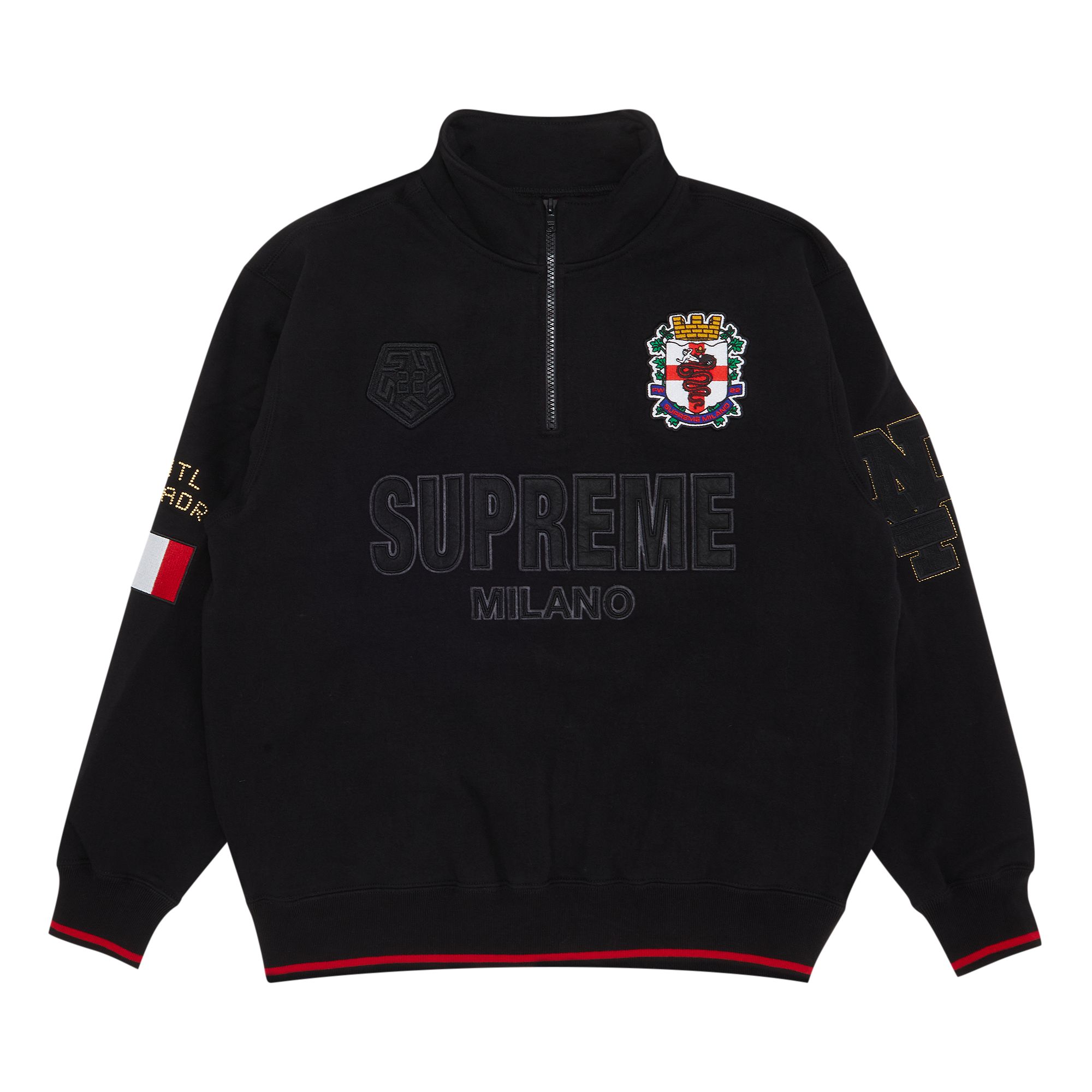 Supreme Milano Half Zip Pullover 'Black' | Men's Size XL