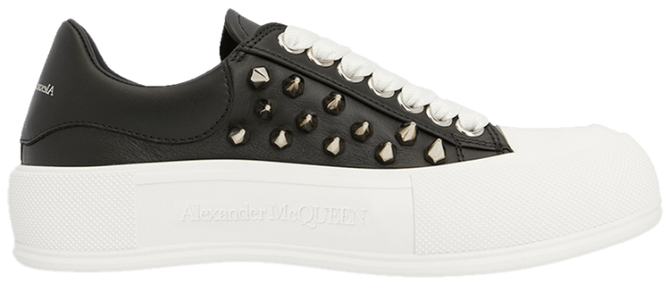 スニーカー Alexander Mcqueen Deck Plimsoll In Black/Silver Buy Alexander McQueen Deck Plimsoll 'Studded - Black