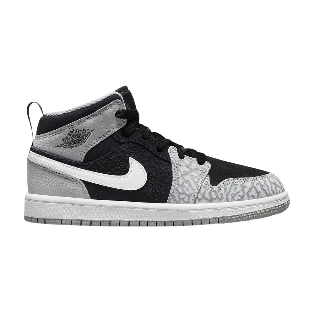 Pre-owned Air Jordan 1 Mid Se Ps 'elephant Toe' | Grey | Kid's Size 2.5