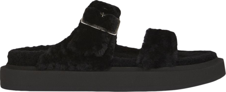 Giuseppe Zanotti Furry Him Slider Sandal 'Black' | GOAT AU