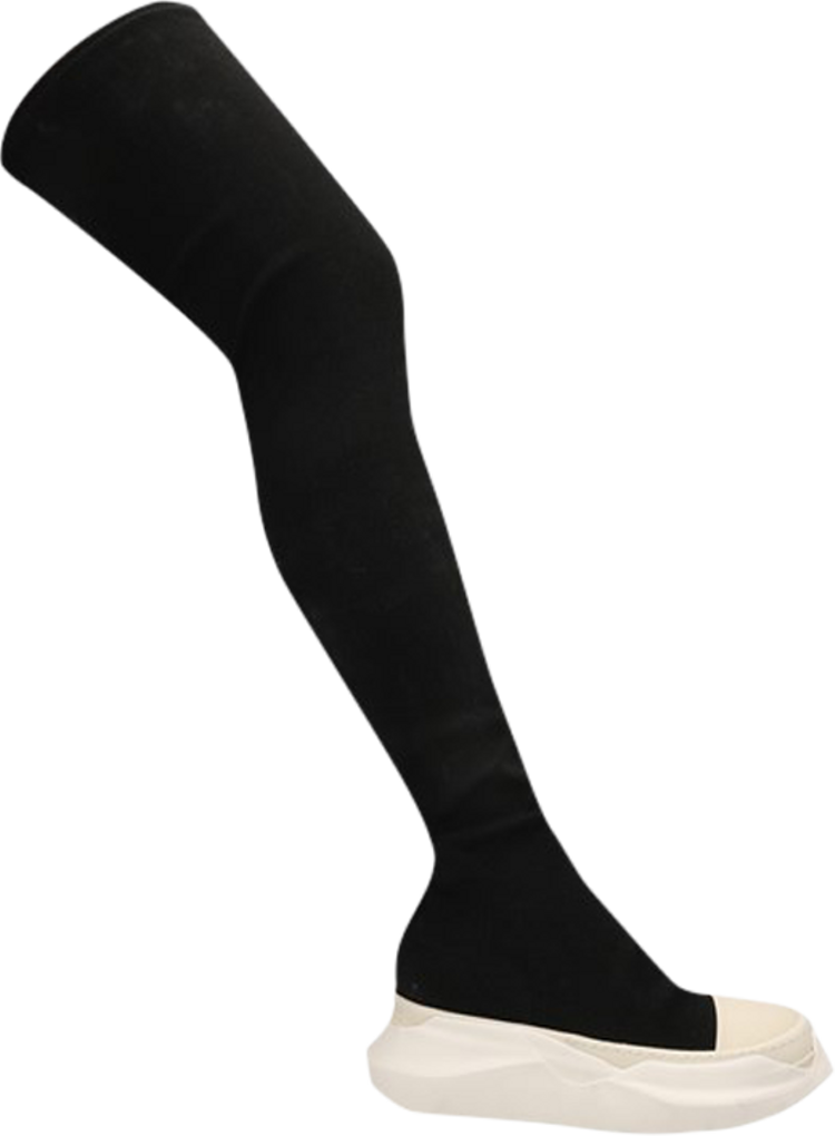 Rick Owens Wmns DRKSHDW Strobe Cotton Denim Abstract Stockings Black Milk