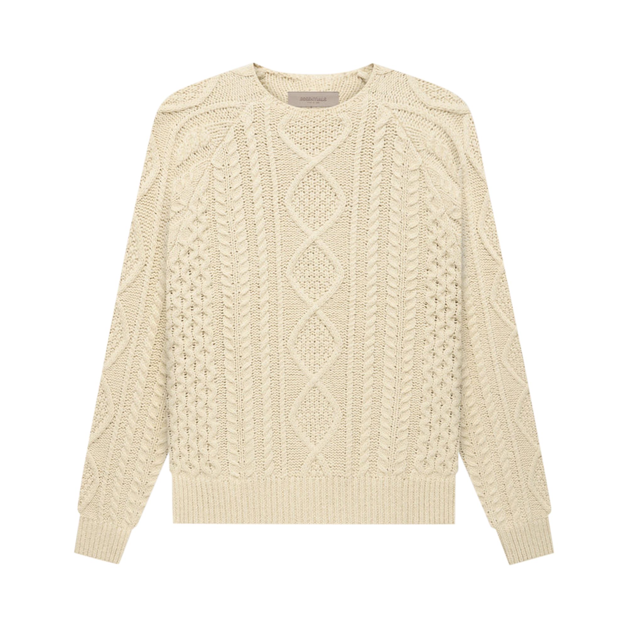Fear of God Essentials Cable Knit 'Eggshell' | White | Men's Size S