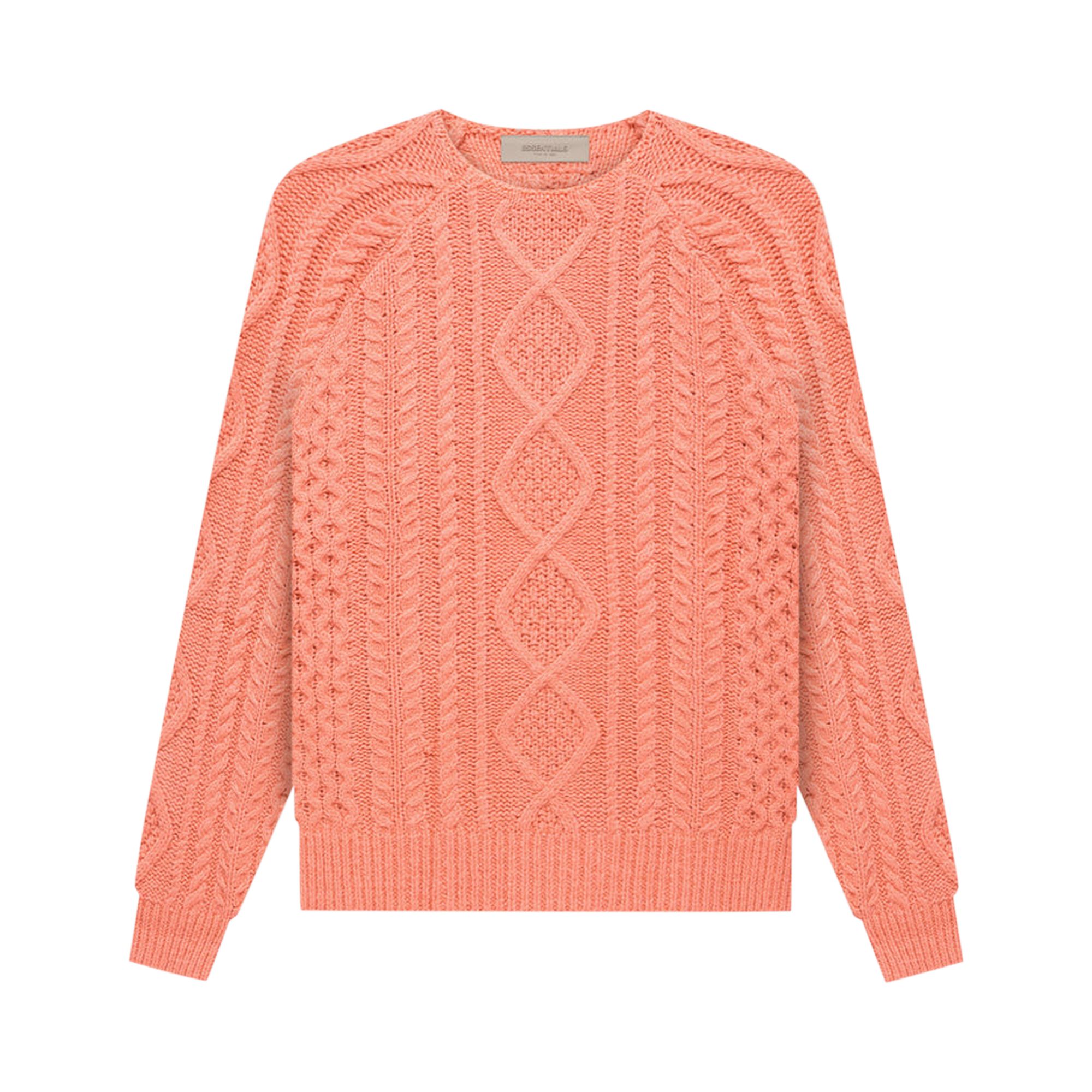 Fear of God Essentials Cable Knit 'Coral' | Orange | Men's Size L