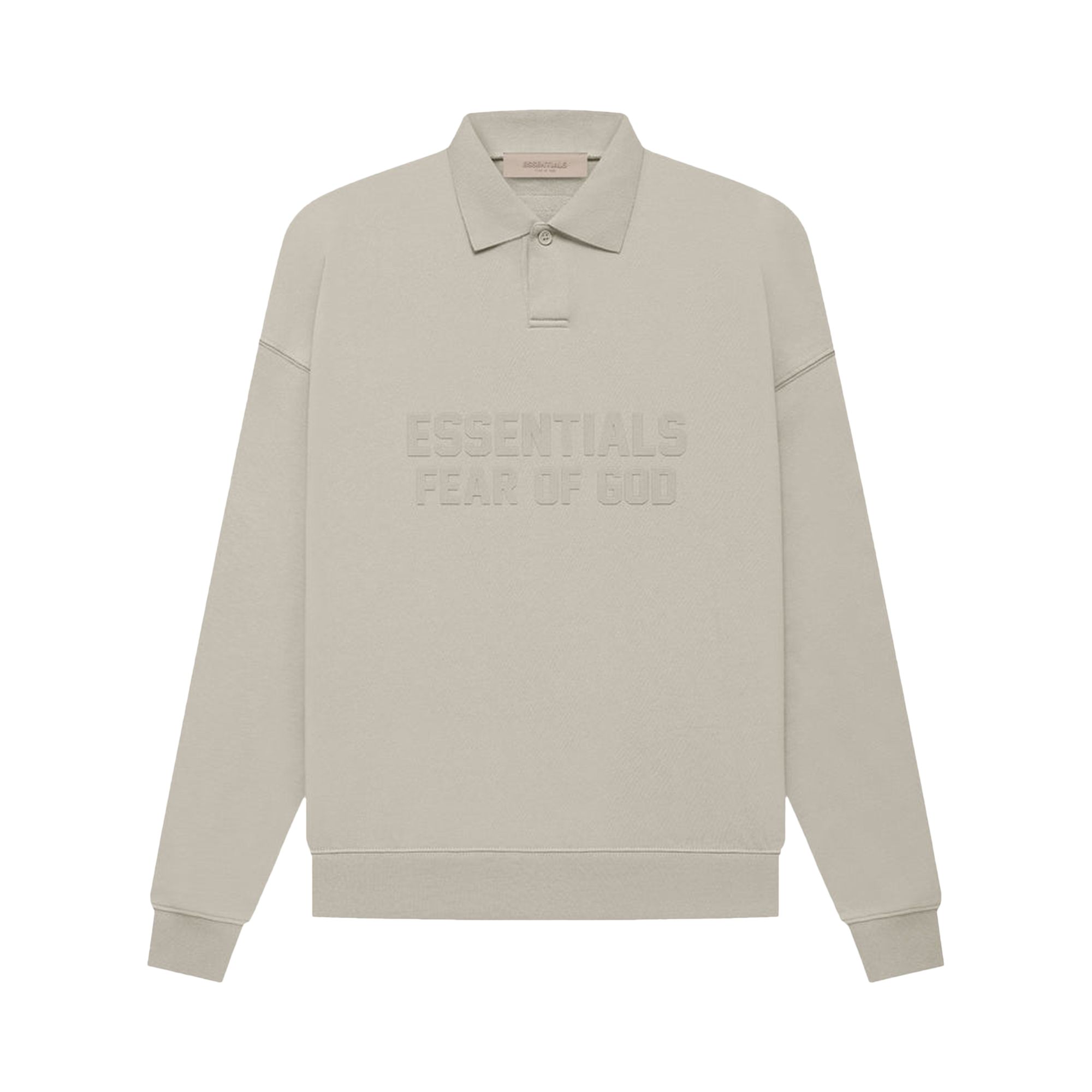 Pre-owned Essentials Fear Of God  Long-sleeve Polo 'smoke' In Grey