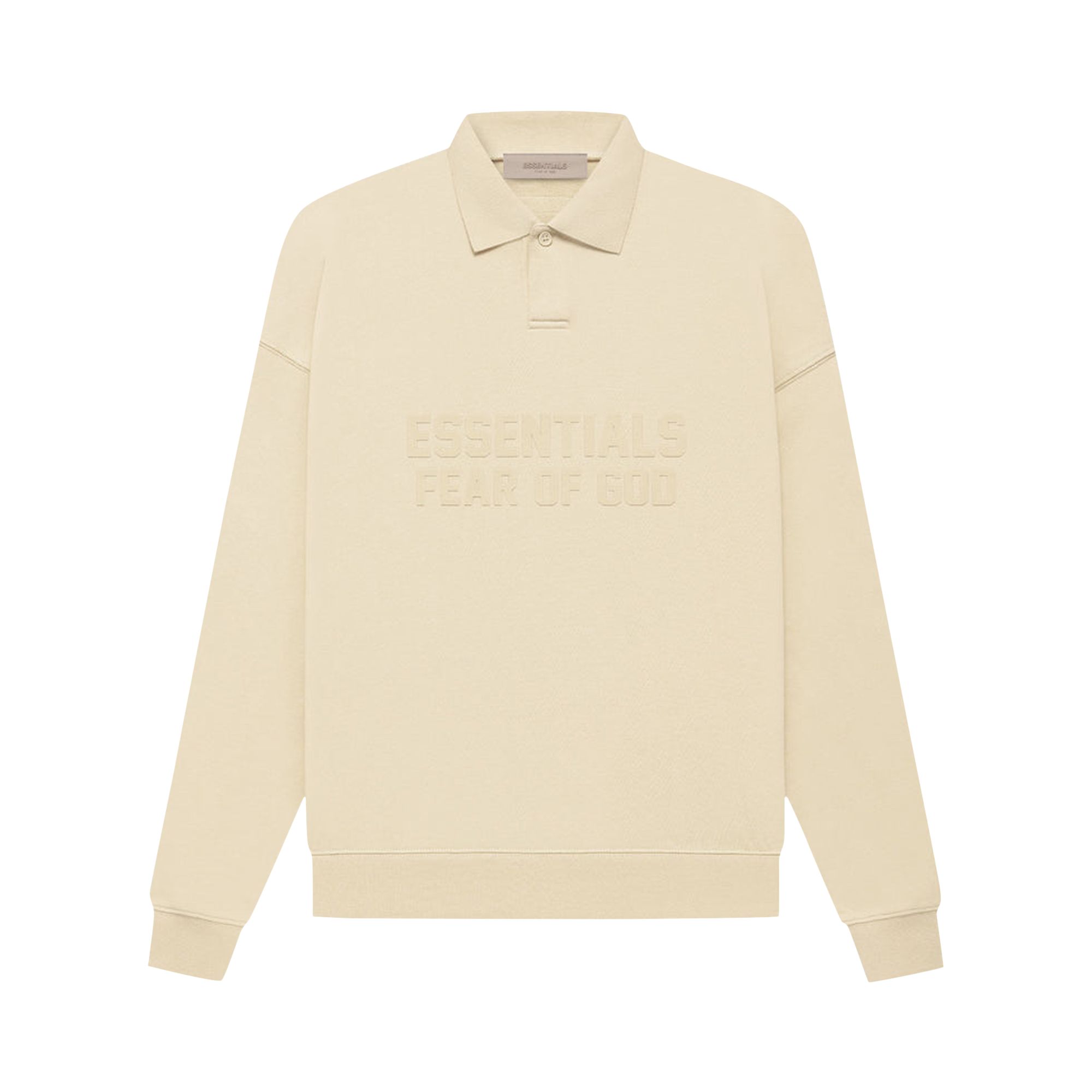 Pre-owned Essentials Fear Of God  Long-sleeve Polo 'egg Shell' In Cream