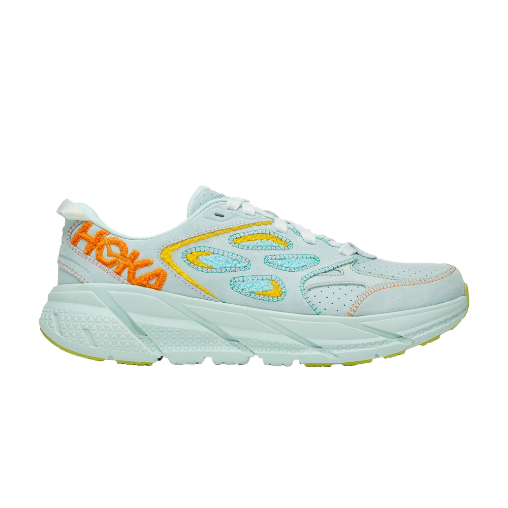 Pre-owned Hoka One One Clifton L 'embroidery - Blue Glass'