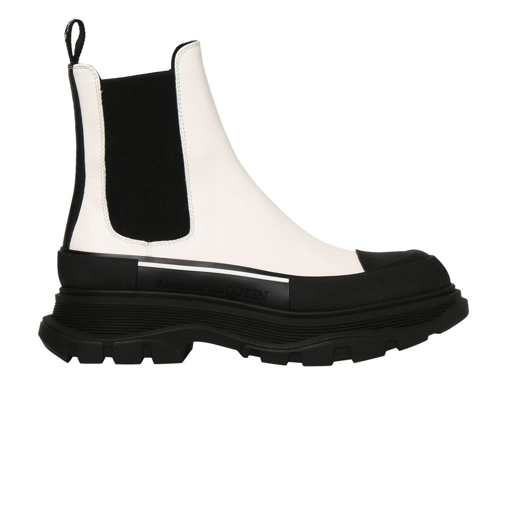 Pre-owned Alexander Mcqueen Wmns Tread Slick Boot 'white Black' | Women's Size 37