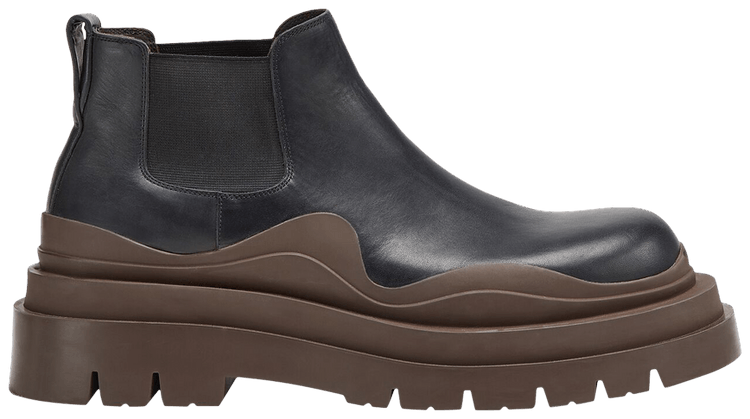 Bottega Veneta Tire Cropped Boot Black Brown