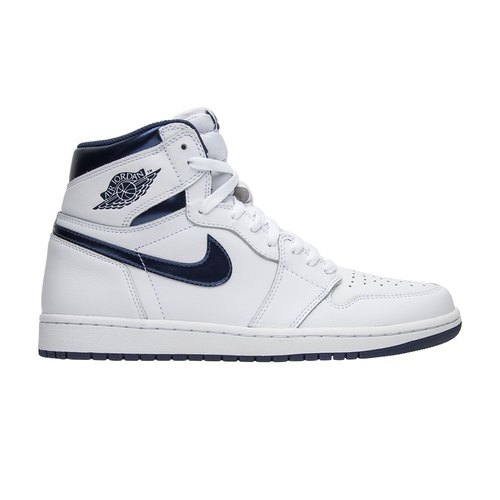 Air Jordan 1 Retro High OG 'Metallic Navy' | White | Men's Size 10.5