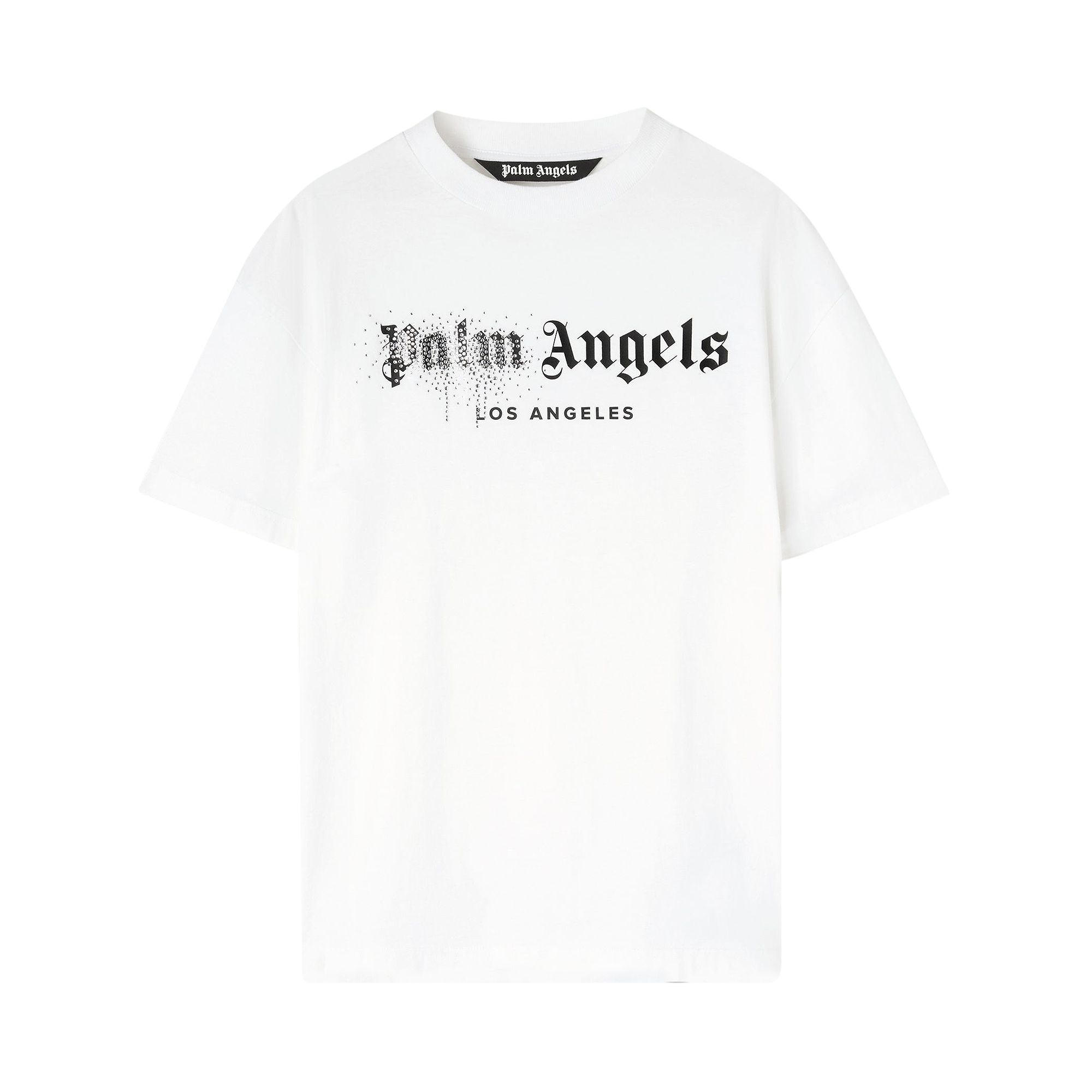Palm Angels Rhinestone Sprayed Classic Tee 'White/Black' | Men's Size S