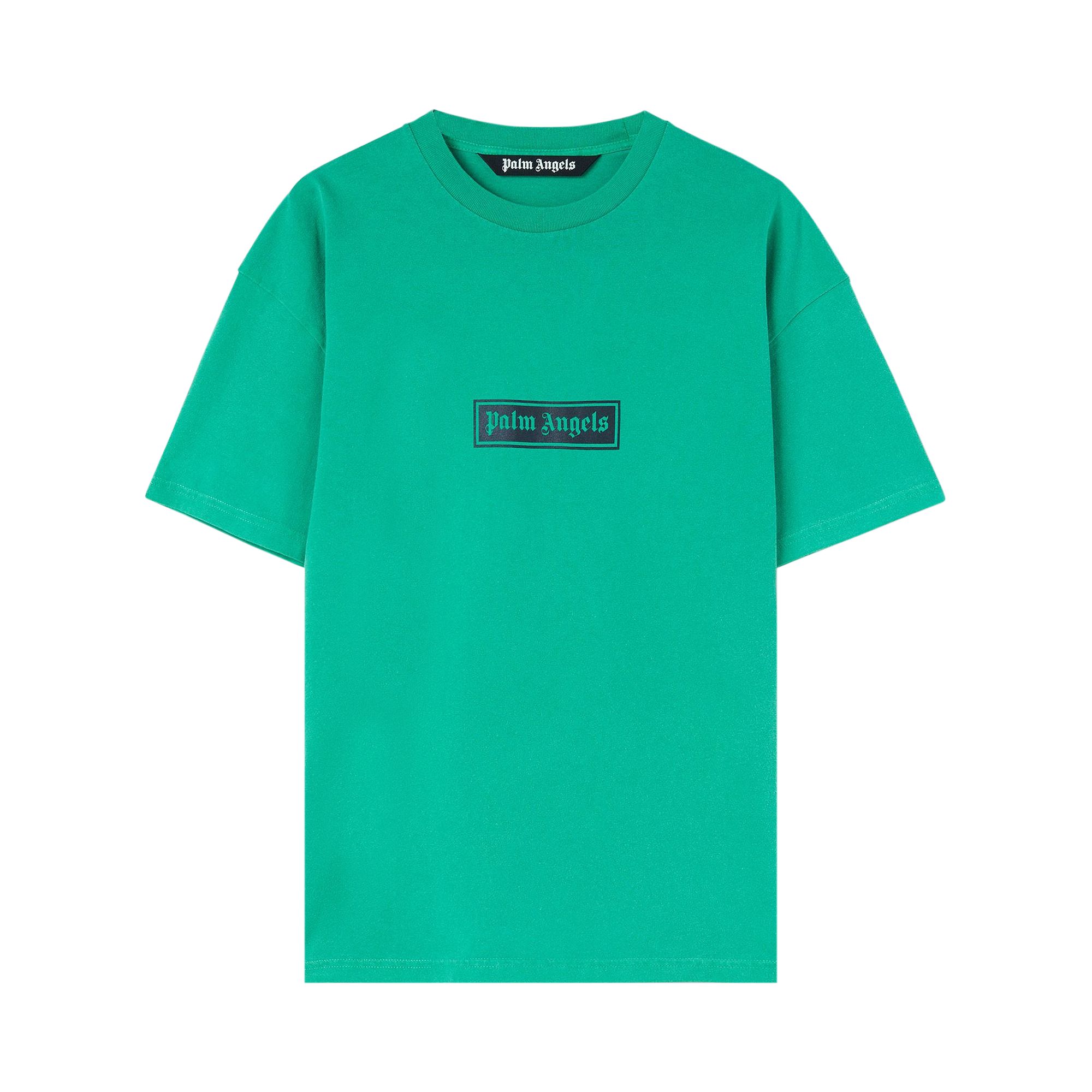 Palm Angels GD Box Logo Tee 'Green/White' | Men's Size M