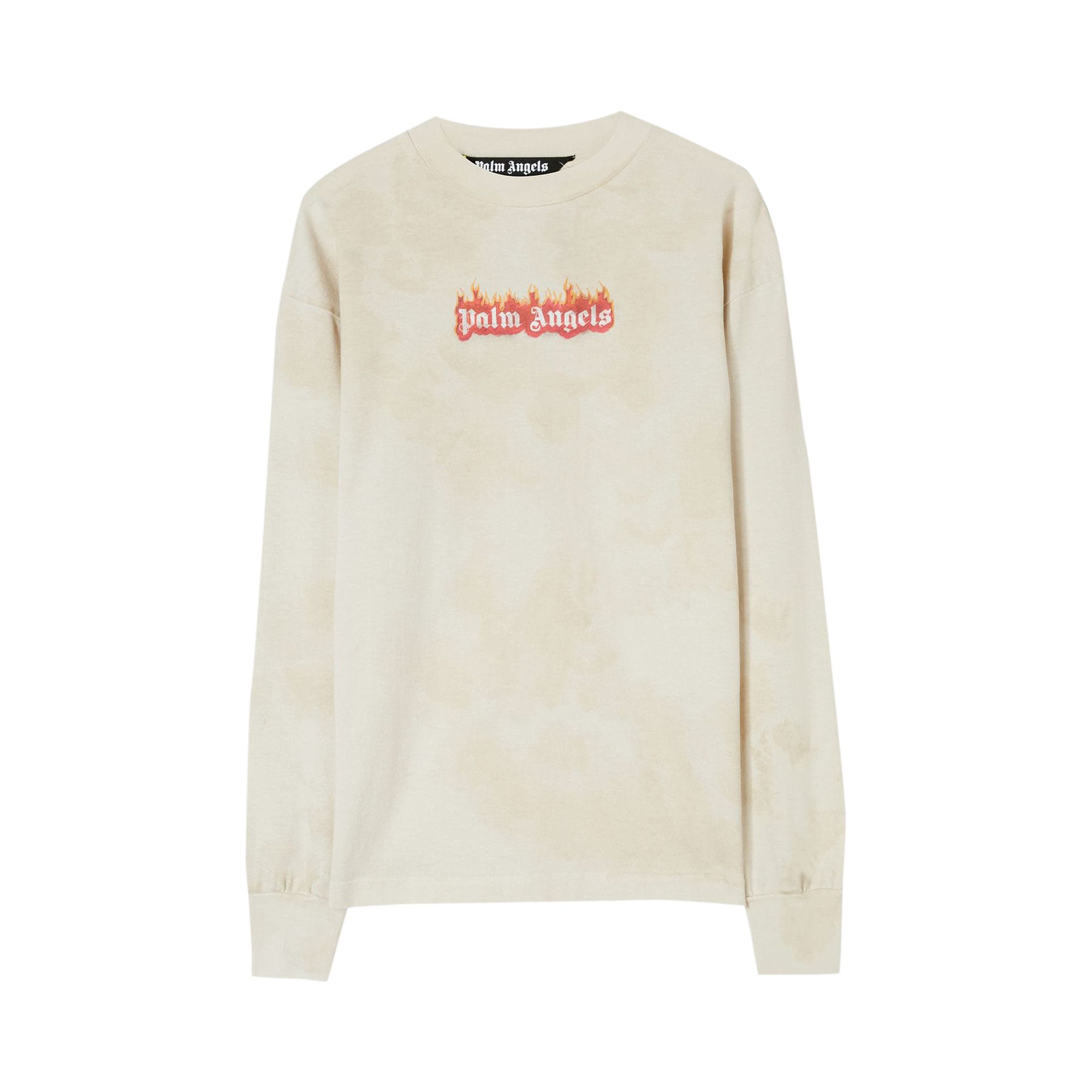Palm Angels Burning Logo Classic Tee Long-Sleeve 'Off White' | Men's Size L