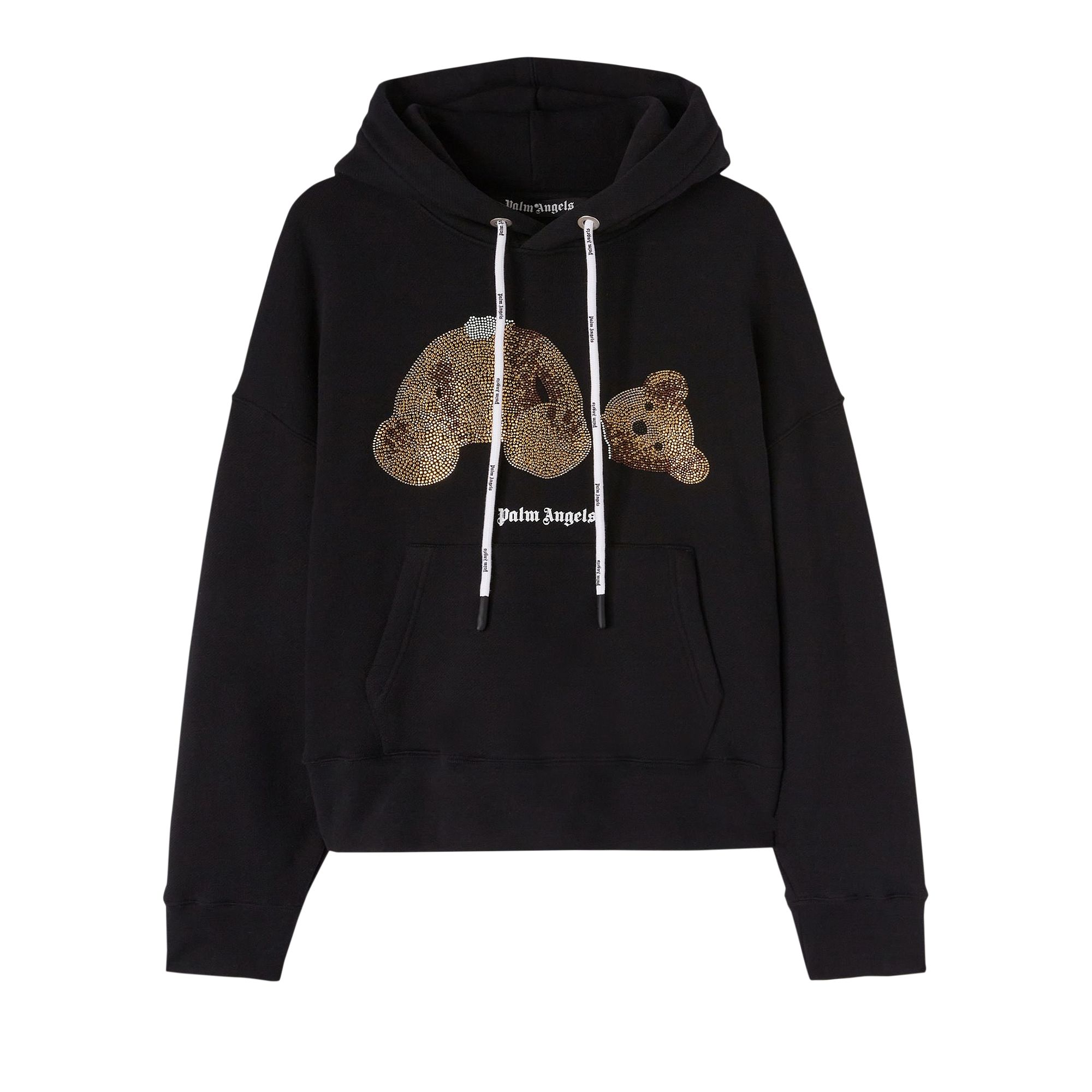 Palm Angels PA Sequins Bear Hoody 'Black/Gold' | Men's Size L
