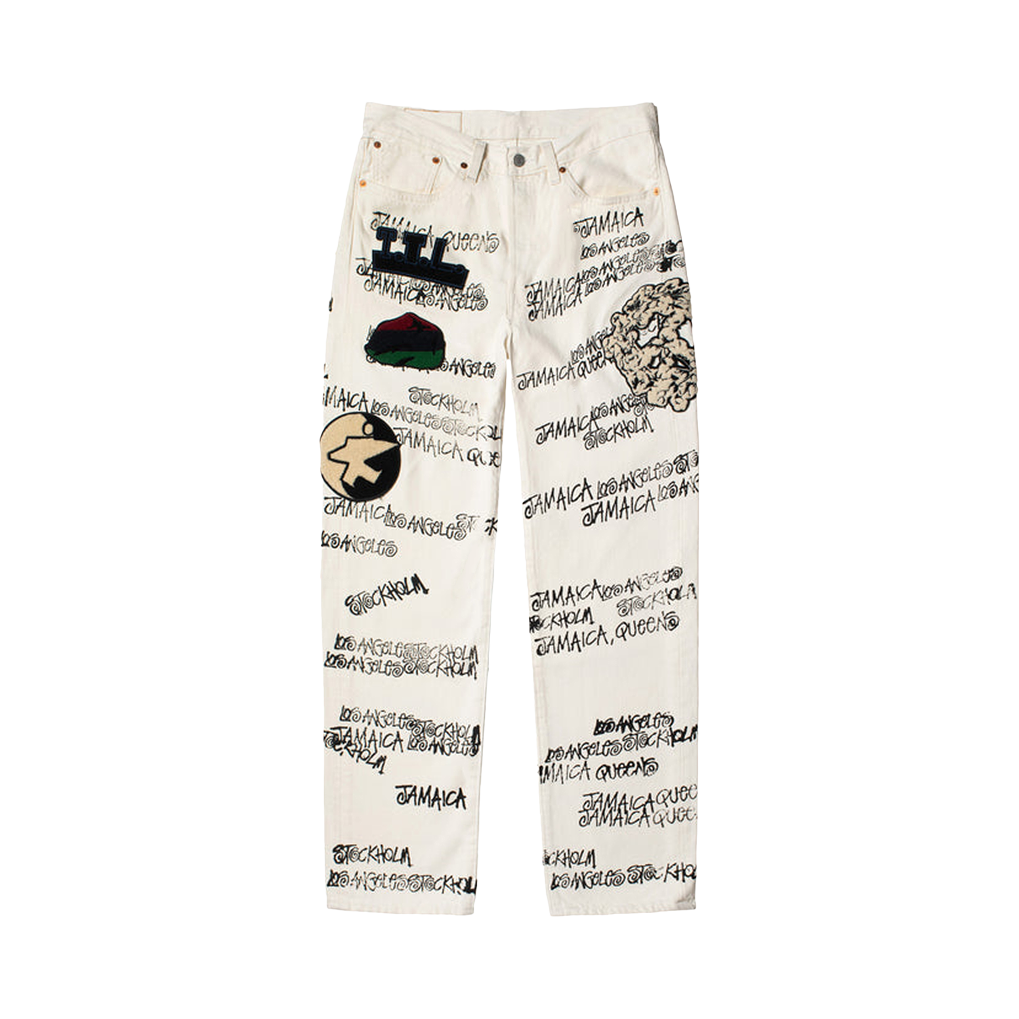 Pre-owned Stussy X Denim Tears X Our Legacy Ttl 501 Jean 'white'