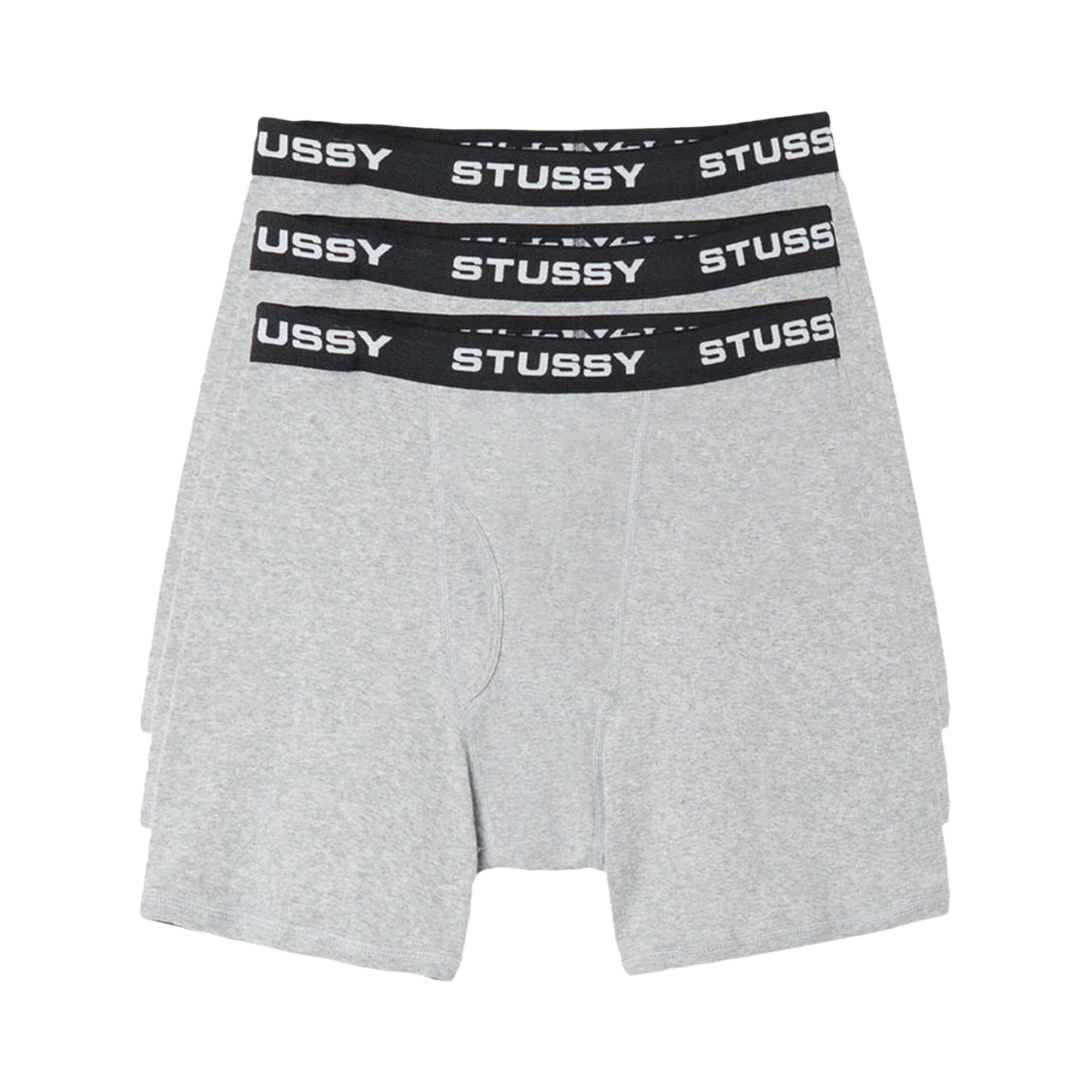 Pre-owned Stussy Boxer Briefs (3 Pack) 'grey Heather'