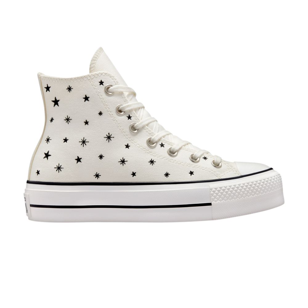 Converse Wmns Chuck Taylor All Star Lift Platform High 'Embroidered Stars - Egret' | Cream | Women's Size 5