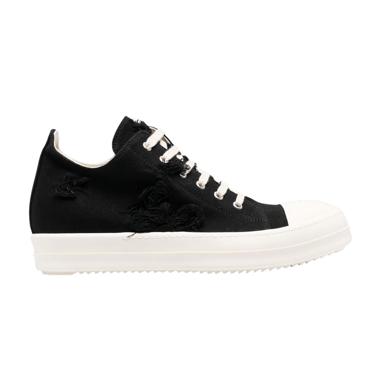 Size 5.0 Rick Owens Wmns DRKSHDW Strobe Cotton Denim Slashed Low 'Black  Milk'