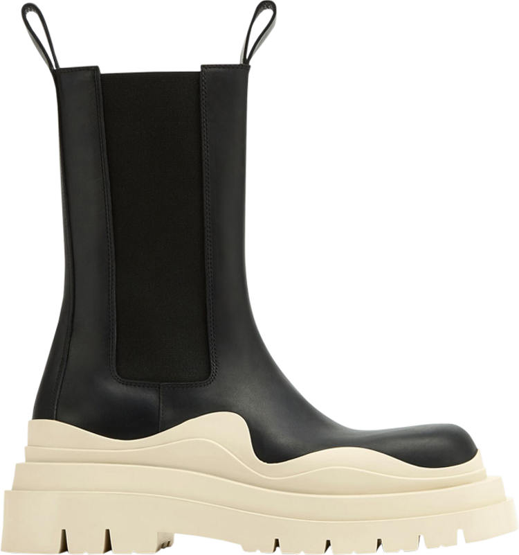 Bottega Veneta Wmns Tire Boot Black Sea Salt