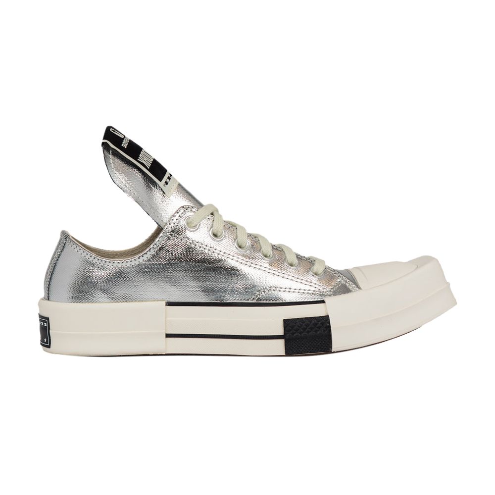 Pre-owned Rick Owens Converse X  Drkshdw Turbodrk Low 'silver Lacquer' | Men's Size 44