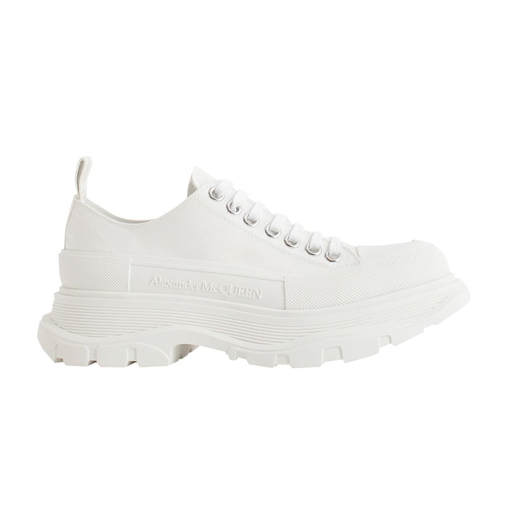 Pre-owned Alexander Mcqueen Wmns Tread Slick Lace Up 'white' | Women's Size 39