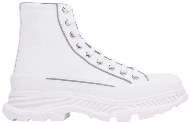 Buy Alexander McQueen Tread Slick Boot White Silver 705663