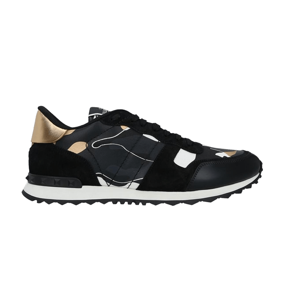 black and gold valentino shoes