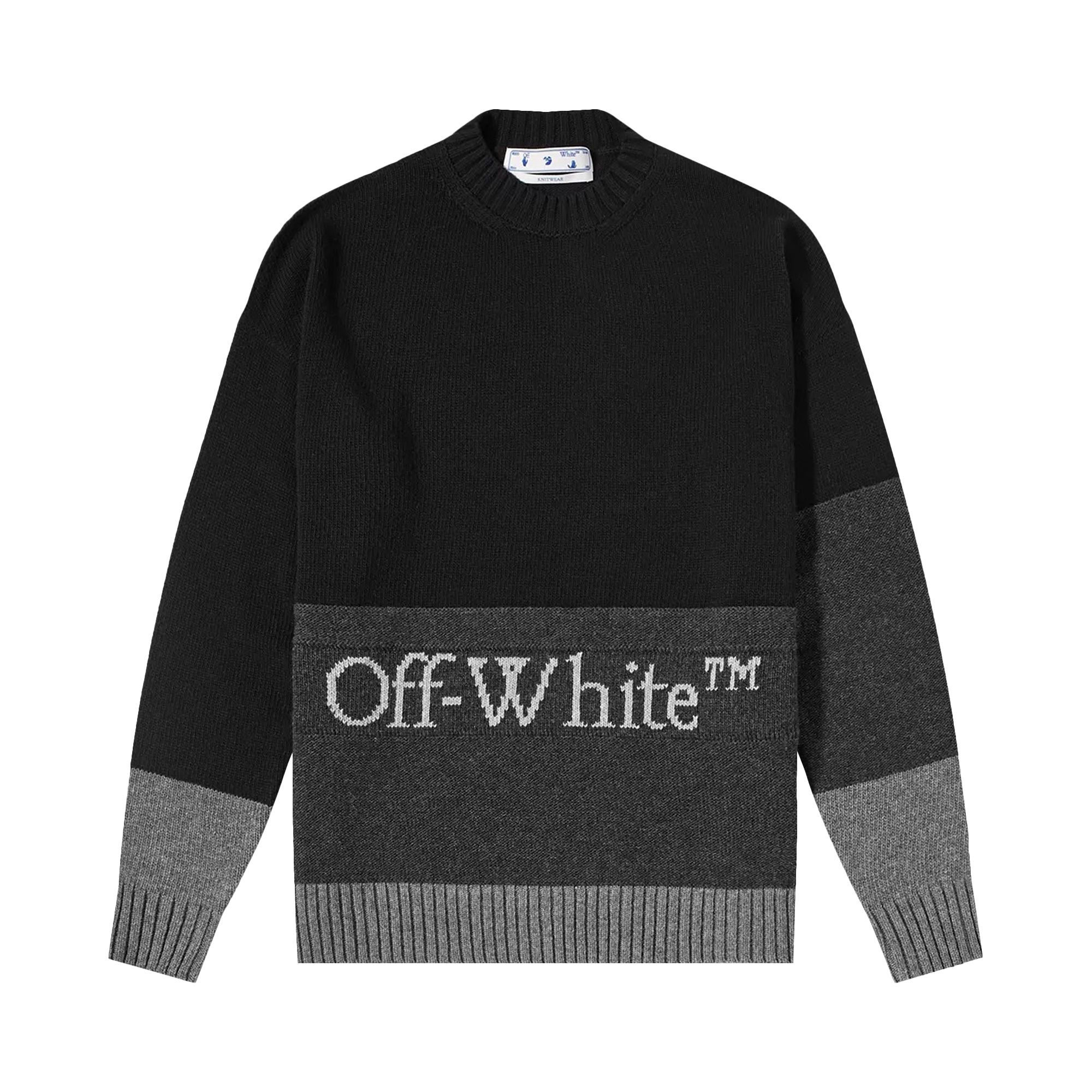 Off-White Blocked Knit Crewneck 'Black/White' | Men's Size M