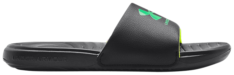 Under Armour Ansa Fixed Slides GS Black High Vis Yellow