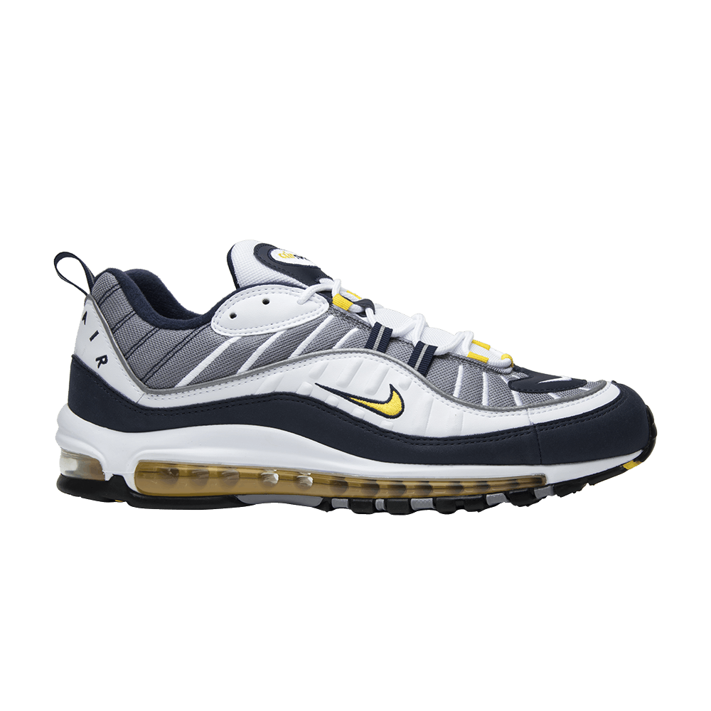 nike air max 98 black white yellow crimson