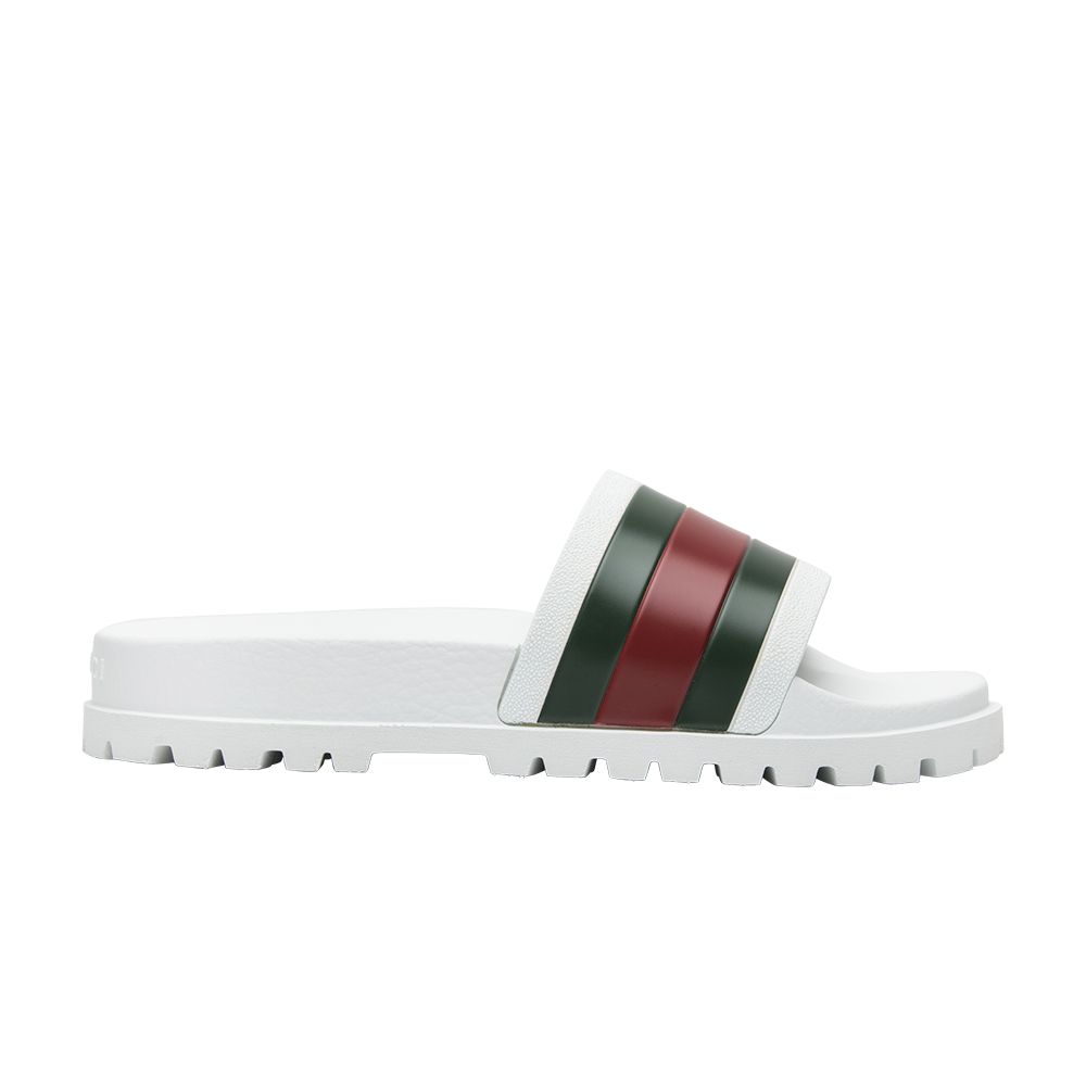 Pre-owned Gucci Web Slide 'white'