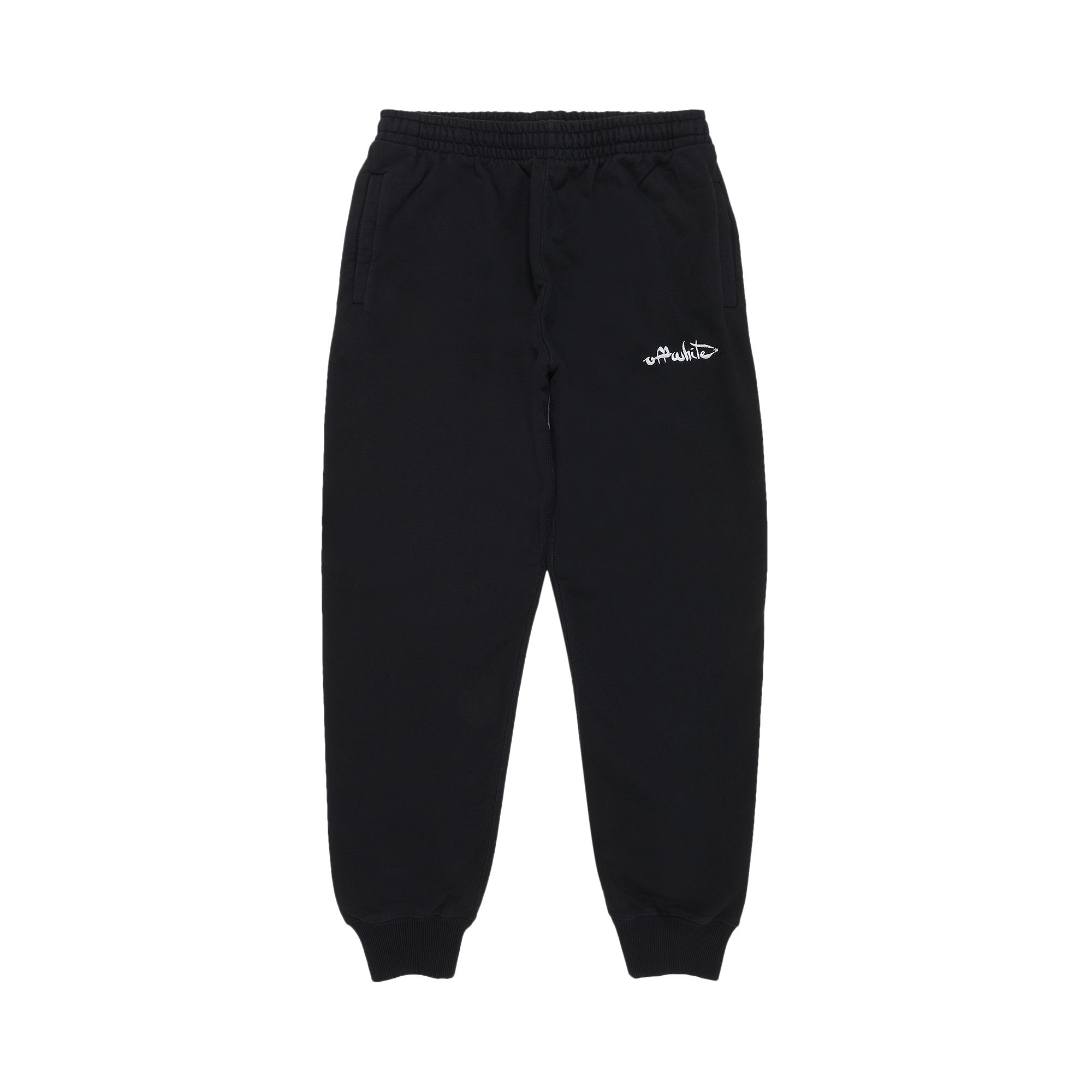 Off-White Script Logo Slim Cuff Sweatpants 'Black/White' | Men's Size S