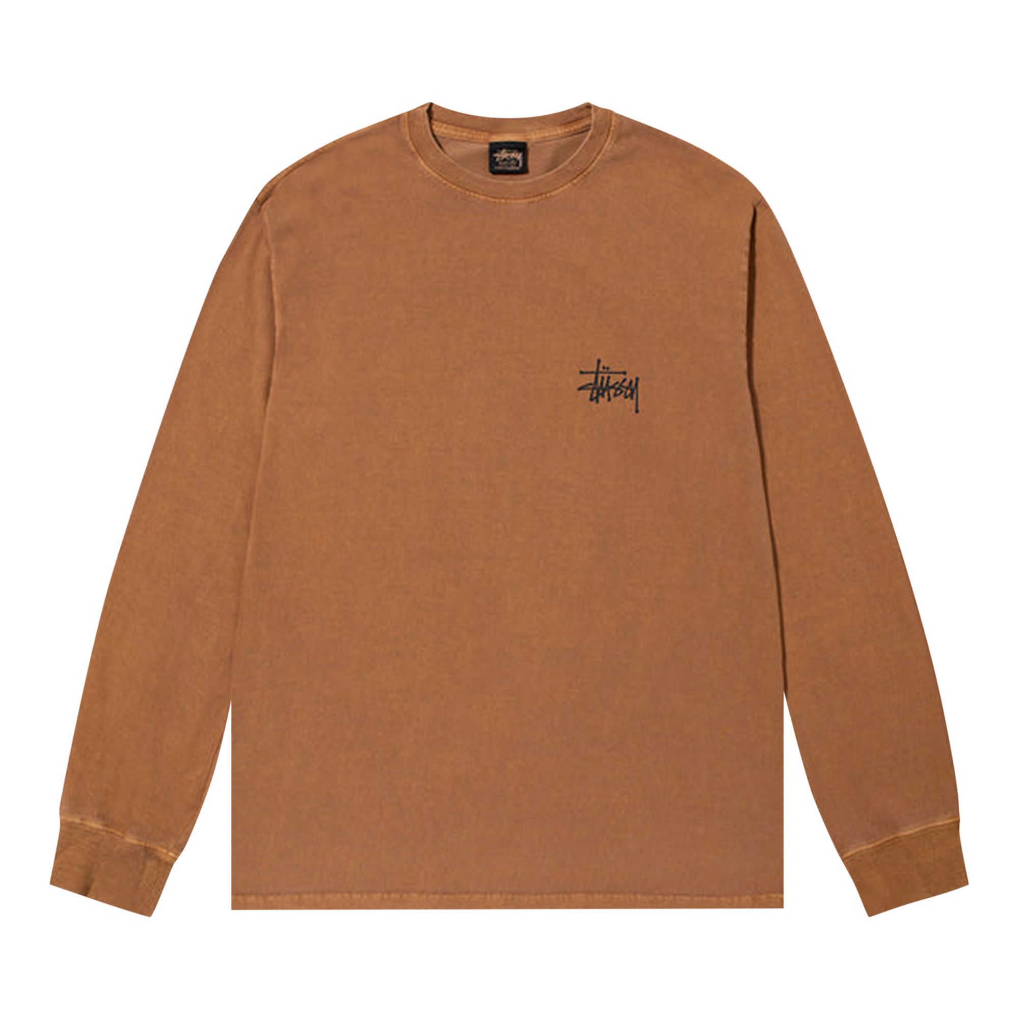 Stussy Basic Pigment Dyed Long-Sleeve Tee 'Almond' | Brown | Men's Size L