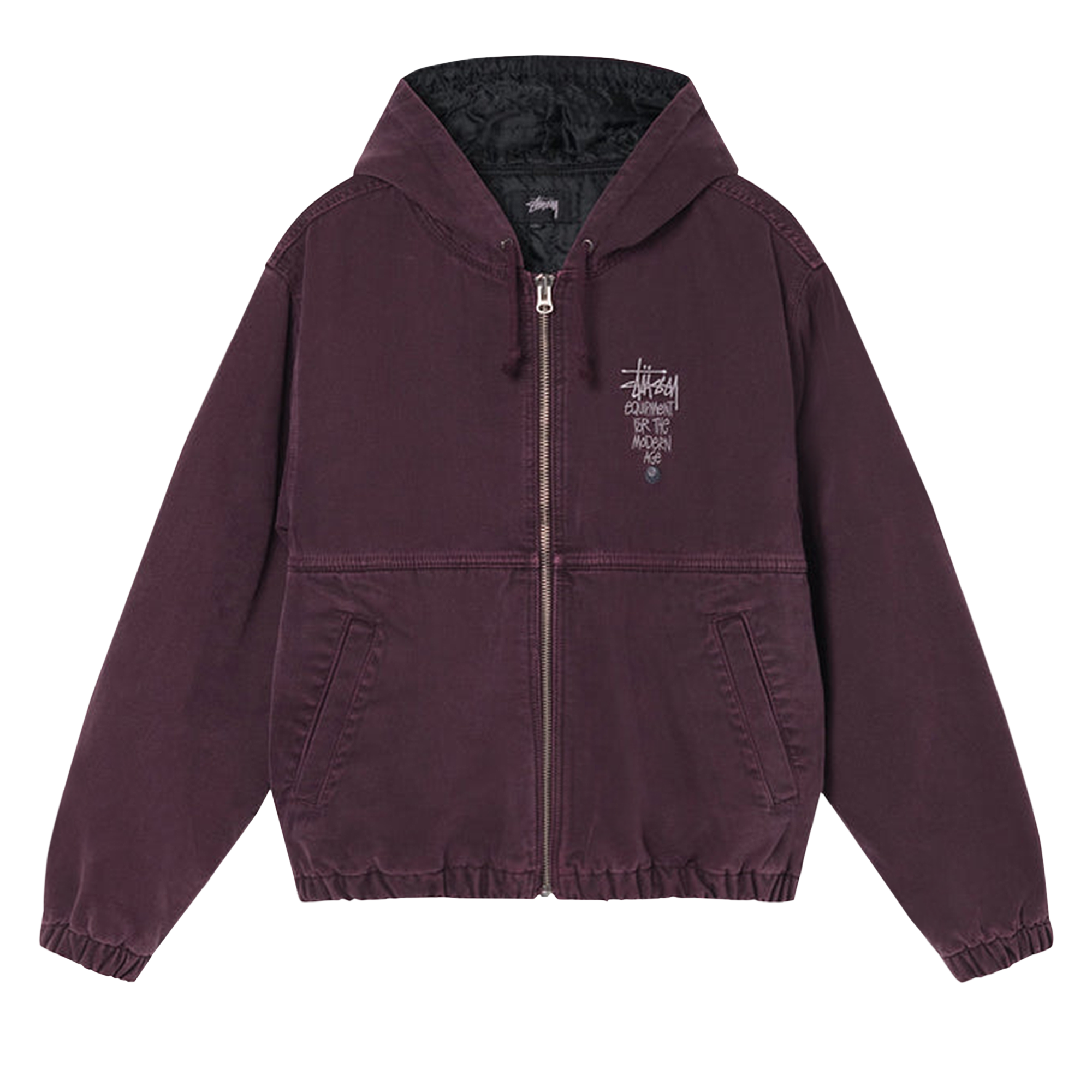 Pre-owned Stussy Canvas Insulated Work Jacket 'purple'