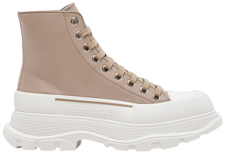 Alexander McQueen Wmns Tread Slick Boot Beige Leather
