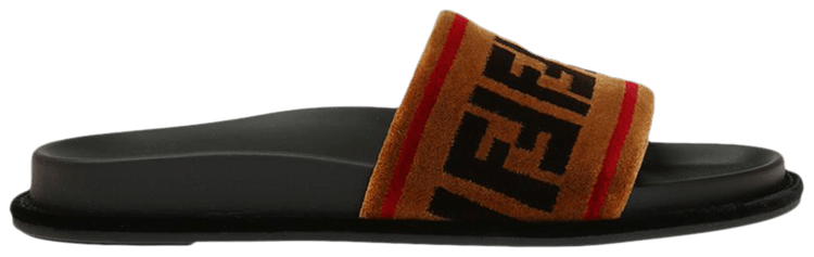 Fendi Wmns Weave Slide 'Black Brown Red'