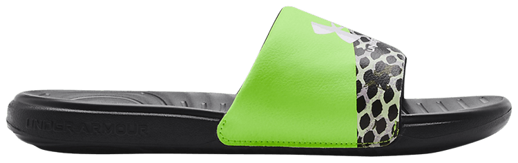 Under Armour Ansa Graphic Slide Black Quirky Lime