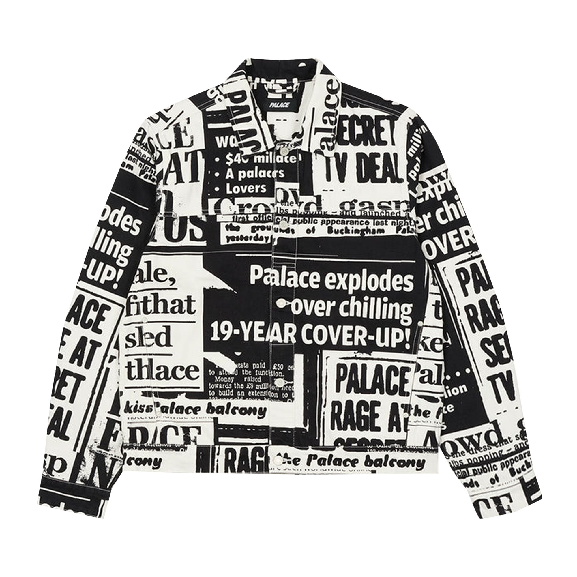 Palace Tabloid Denim Jacket 'Black' | Multi-Color | Men's Size M