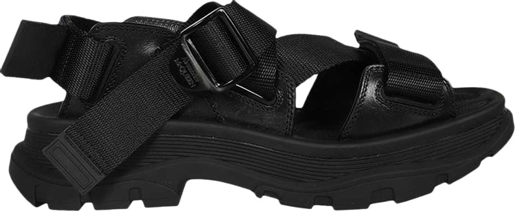 Alexander Mcqueen Strappy Leather Sport Sandal 'Black'