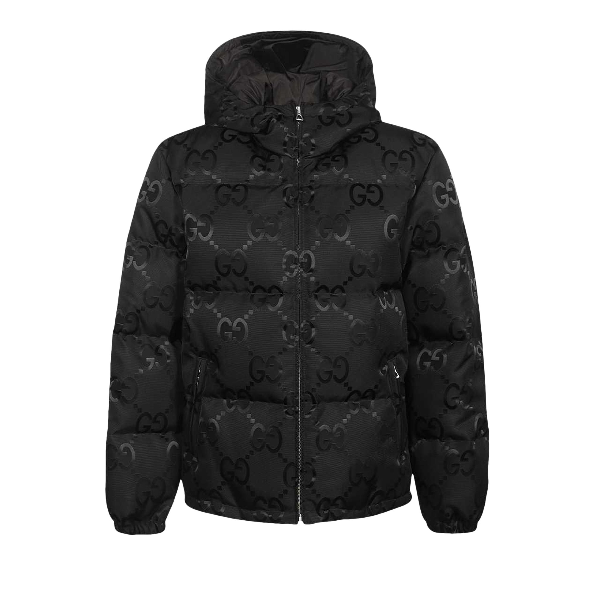 Pre-owned Gucci Jumbo Gg Canvas Down Jacket 'black' | Men's Size 52